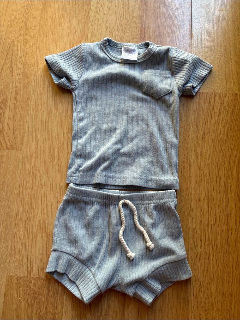 Shop sova baby ribbed blue boy outfit short top bottom